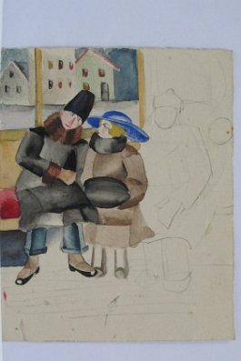 Pärchen im Winter (unvollendet)..1943 null